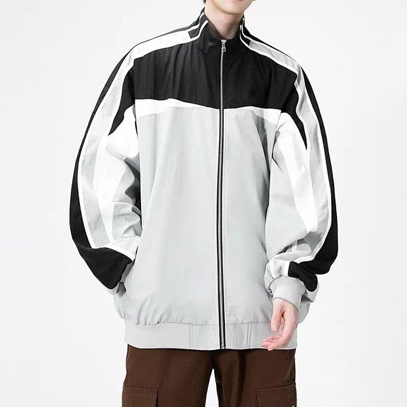 Contrasting Color Splicing Men's Jacket Versatile Fashion Sports Autumn 2025 New Loose Trend Trendy Brand Men's Jacket