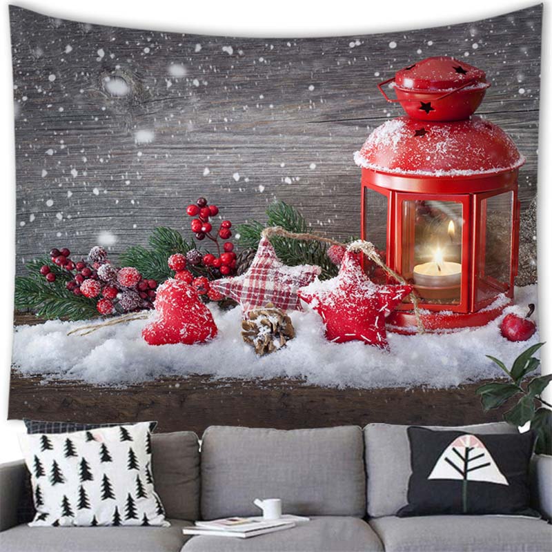 Merry Christmas Ball Print Tapestry Home Decoration Tapestry Living Room Room Wall Decoration Background