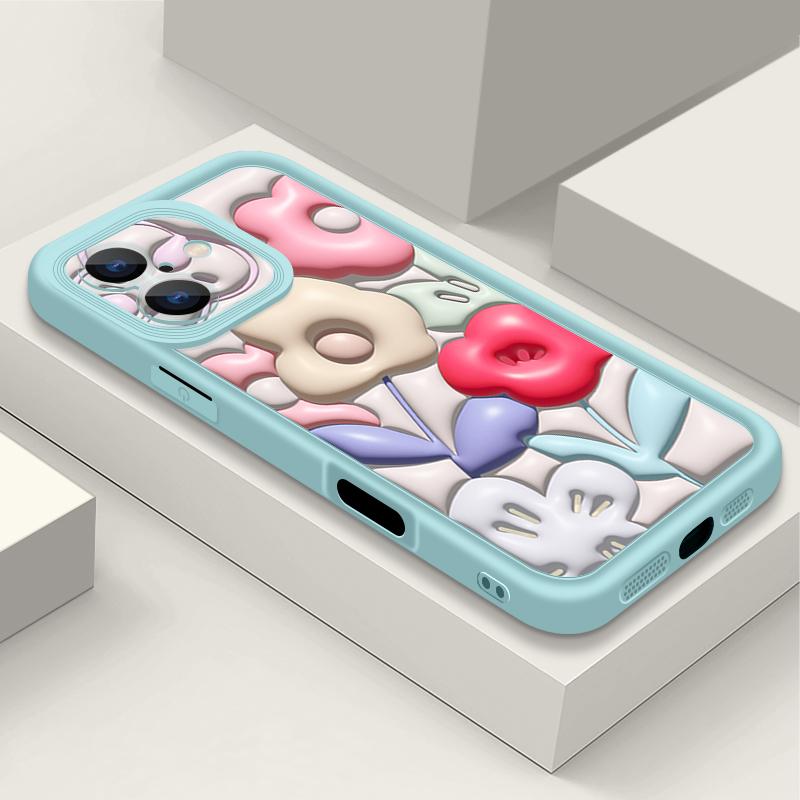 Blumenhülle für iPhone 16 Pro Max Stoßfeste TPU Weiche Silikonabdeckung Coque für iPhone 15 Pro Max 14 13 12 11 Handyhülle