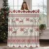 Christmas Geometric Theme Digitalprinted Polyester Velvet Flannel Soft Sofa Cover Blanket Fleece Sofa Cover Blankets for Beds
