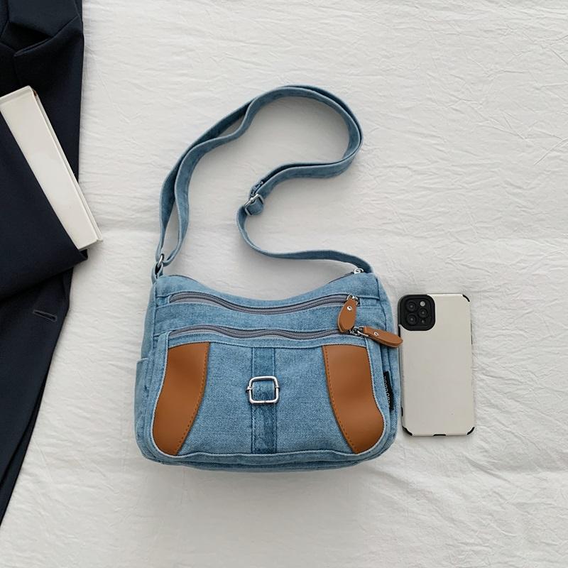 Fashion Vintage Design Women's Crossbody Bag High Quality Denim Fabric Shoulder Bag Large Capacity Tote Bag Lightweight Handbags