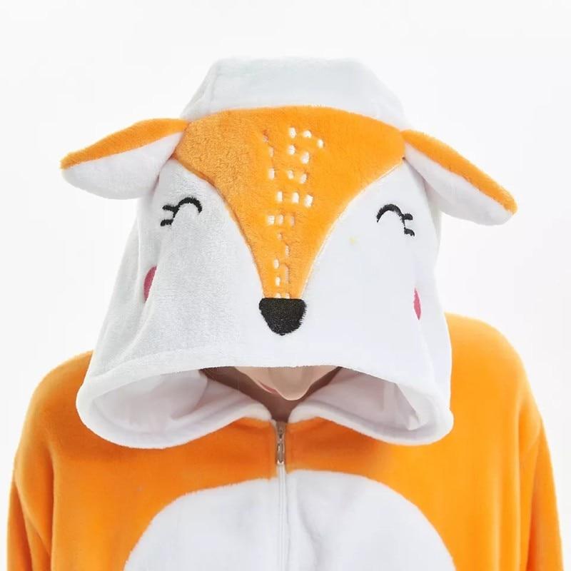 Kids Carnival Costume Kigurumi Onesie, Fox Model, Orange/White, 7-8 Years