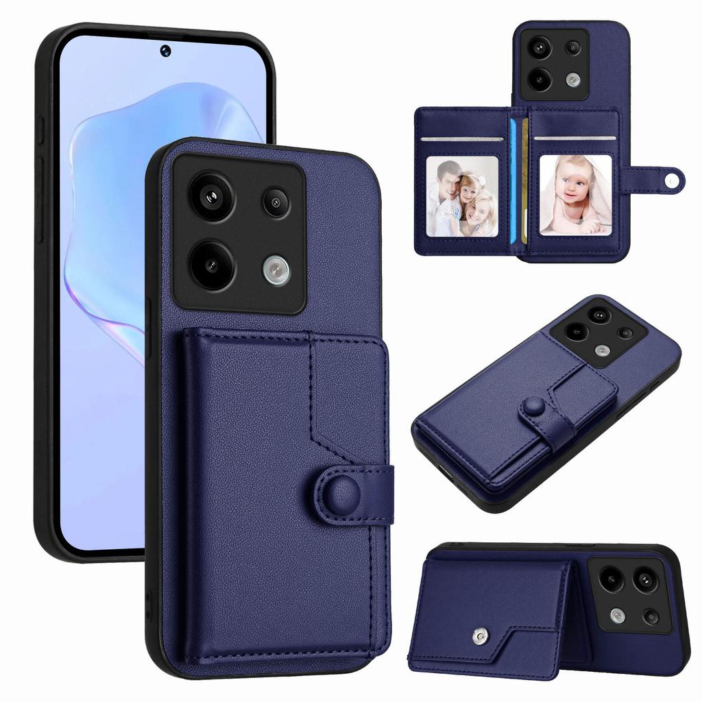 Für Xiaomi Poco X6 5G/Xiaomi Redmi Note 13 Pro 5G Hülle RFID-Blockierender Kartenhalter Ständer TPU + PU-Leder Handy-Rückseite