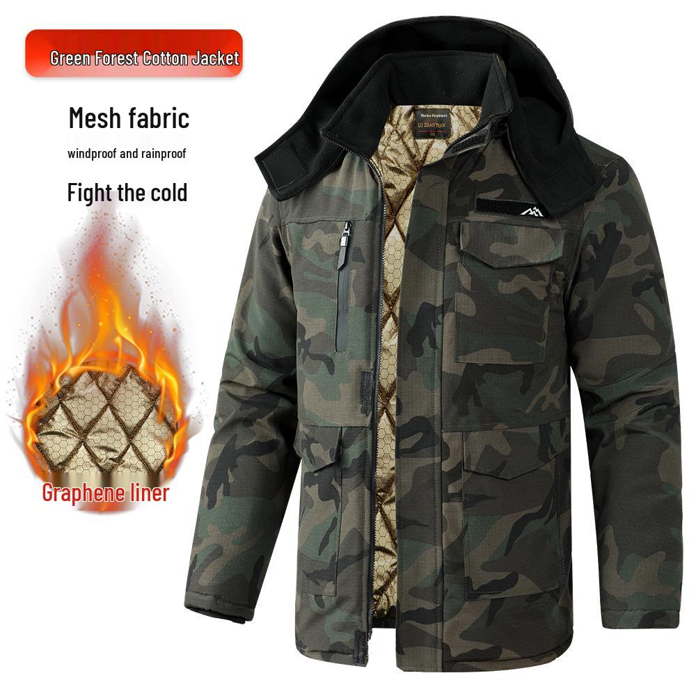 Graphene Insulated Camo Jacket: Unisex, Waterproof, Warm Cotton, Windproof, For Cold Weather & Workwear