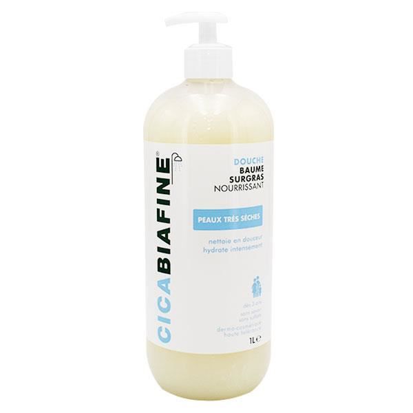 Baume de douche nourrissant Cicabiafine 1L - Hydrate et protège la peau - Hypoallergénique