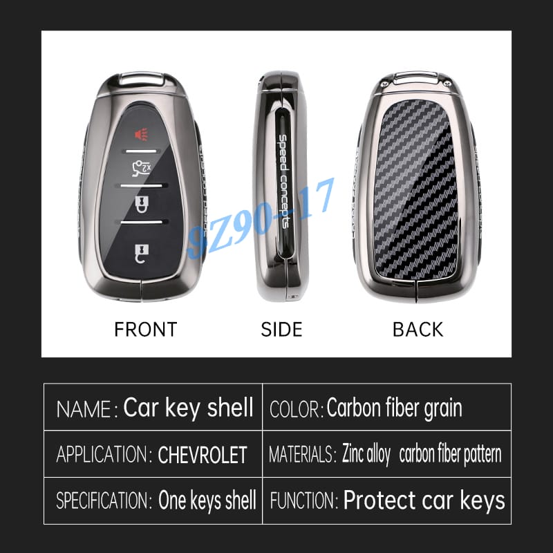 Metall Kohlefaser Auto Schlüsselanhänger Hülle Abdeckung Schlüsselbund Für Chevrolet Blazer Trax Equinox Cruze Malibu Traverse Trailblazer Camaro