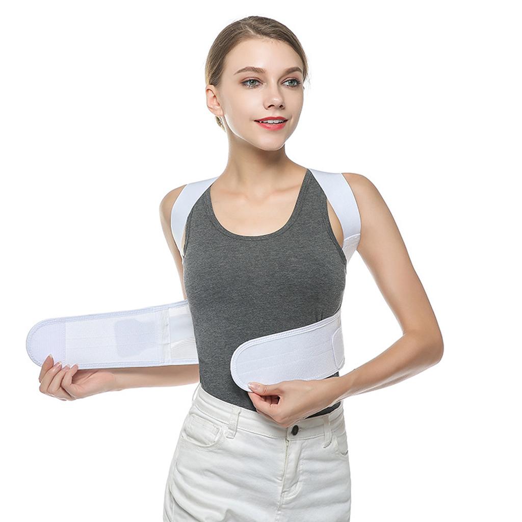 Adult Adjustable Back Shoulder Posture Belt Brace Humpback Support L