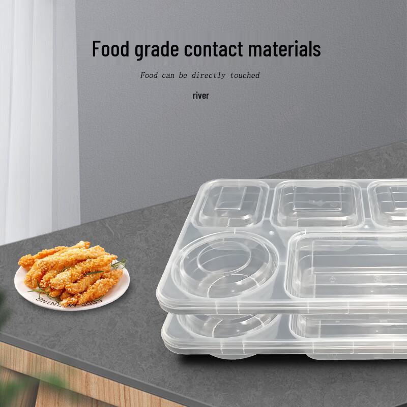 Jinmei Hewang 1160ml 5-Compartment Disposable Meal Prep Containers, 120 Sets