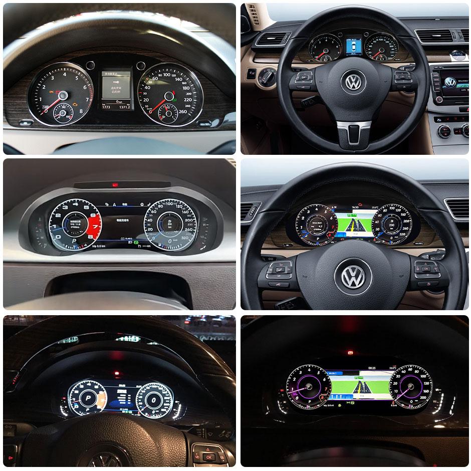 10.25” Digital Dashboard Panel Virtual Instrument Cluster CockPit LCD Speedometer Monitor For VW Magotan Passat B6/B7 2007-2016