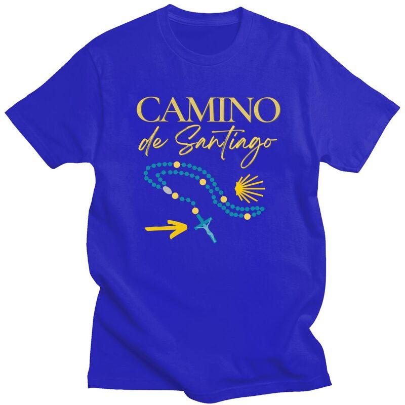 Custom Mens Buen Camino De Santiago T Shirts Short Sleeves Cotton Tshirts Tshirt Leisure Tee Loose Fit Clothes