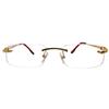 RSINC Rimless frame eyeglass Cart Metal Cup Gold Brown For Men & Women | Stylish  3603465 52-18-140 CART 1 METAL A2 3603465 52-18-140