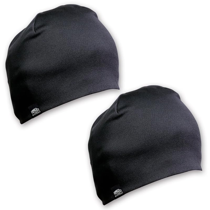 

[Shinobu Riders] Shinobriders bike bicycle inner COOLMAX® cool max 2 disc set helmet inner cap Sweat absorption quick drying knit cap type ( black & )