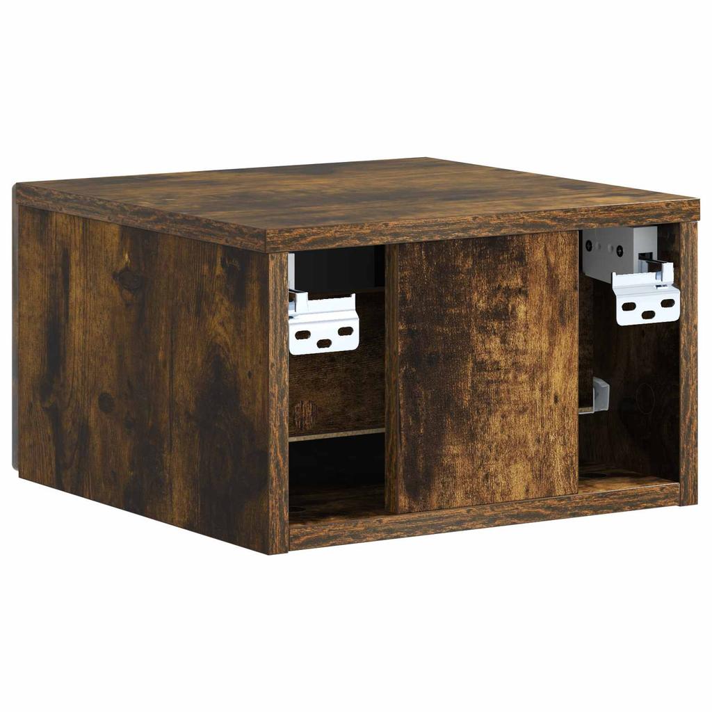 Wall Mounted Nightstand Smoked Oak 33 x 34.5 x 20 cm