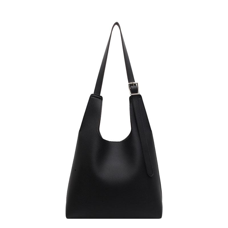 New Simple Shoulder Bucket Bag Daily Commute Retro Texture Tote Fashion Tote Bag