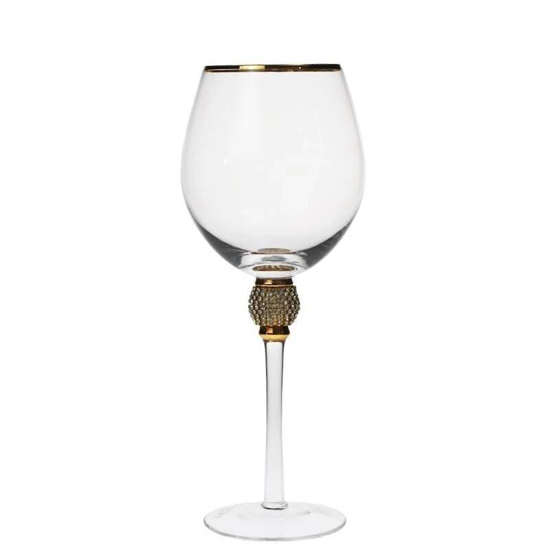 

Red Wine Goblet With Gold Rim Diamond Cocktail Champagne Cup Crystal Wine Glass Extreme Luxury Wedding Party Glassware Drink Cup 150-600ml