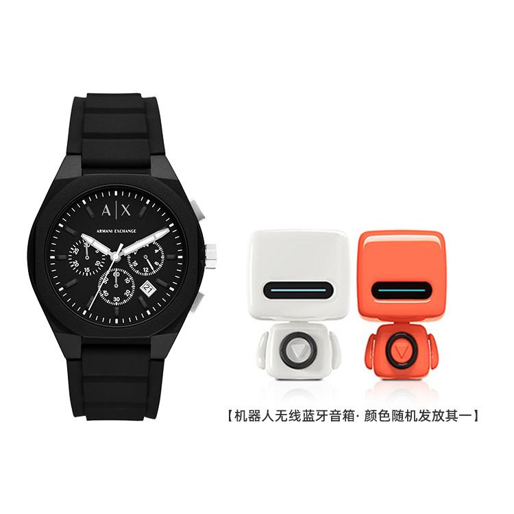 ARMANI EXCHANGEAE Wrist Watch Quartz Movement Silicone Strap 44mm Black Dial Men's Watches AX4161