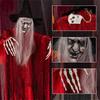 67" Light Up Witch Dector Animated Talking and Sound Activated Skeleton for Halloween Outdoor,Lawn, Yard, Patio Decor