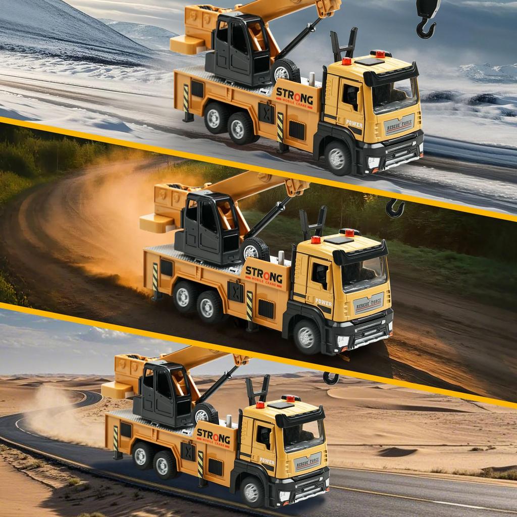 Huang Yem Construction Vehicle Toy Car Crane Toy Construction Truck Work Vehicle Work Vehicle Alloy Construction Car with Telescopic Boom Structure