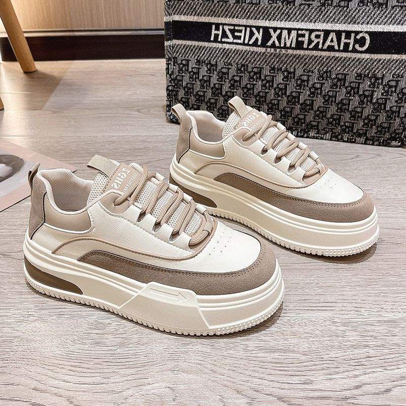 Little White Shoes Women's 2025 Spring and Autumn New Thick-soled Muffins To Increase the Height of Small Sports Versatile Board Shoes Women's Shoes
