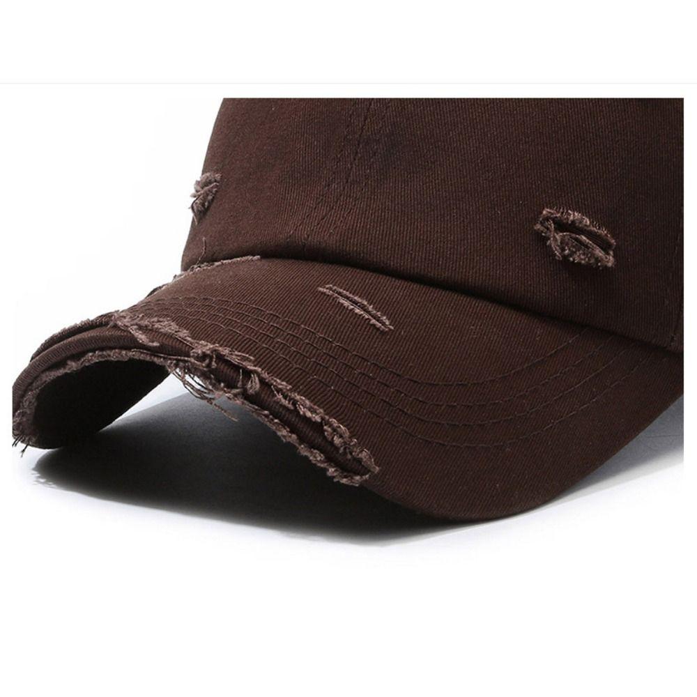 Broken Hole Baseball Cap Hip-hop Washed Cotton Baseball Hats  For Man Women Outdoor Sports