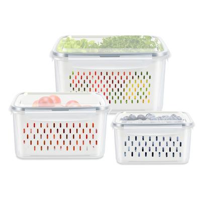 Fruit Storage Containers for Fridge with Removable Colander, Airtight Food Storage Container, Dishwasher Safe Produce Saver