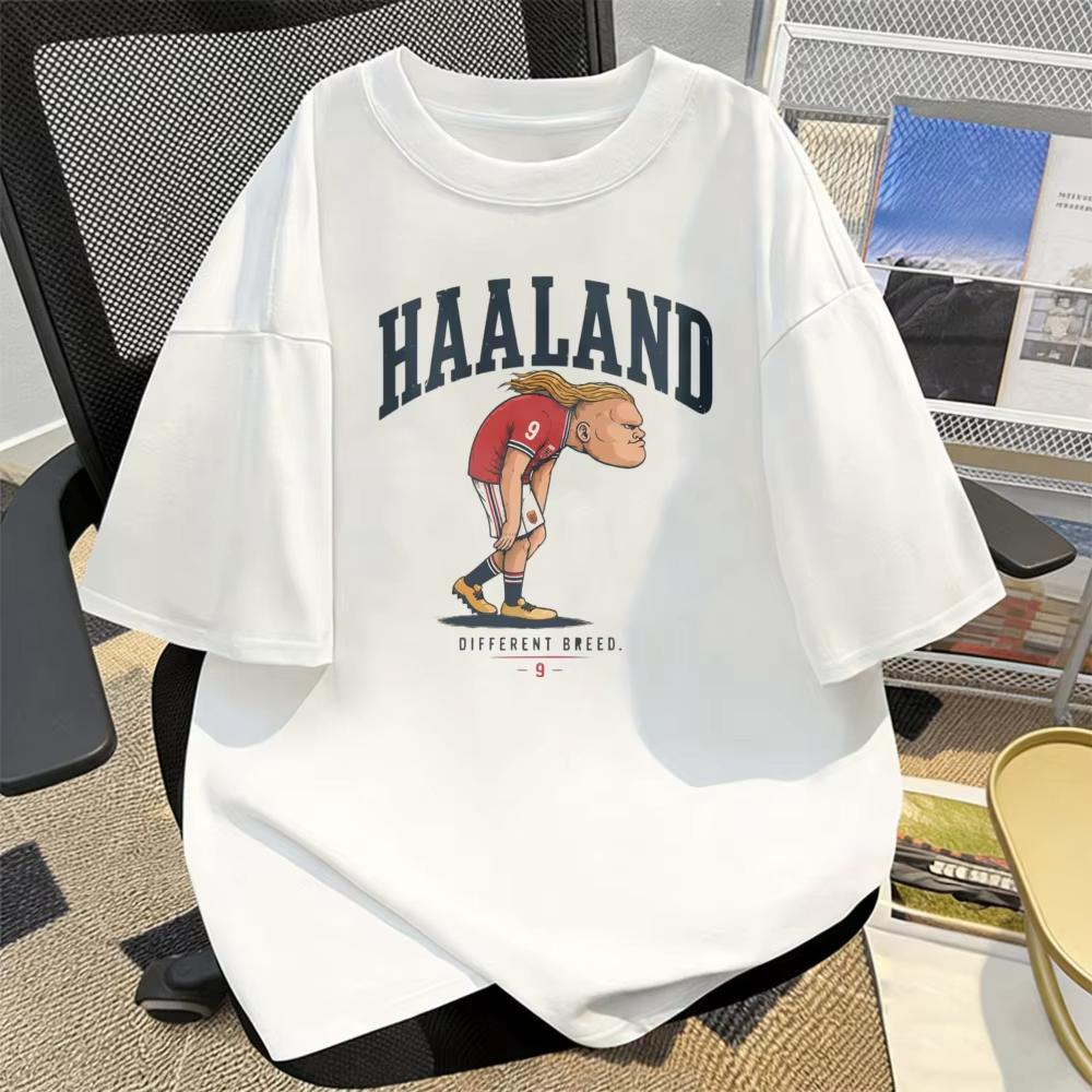 Erling Haaland Norway Football Player Anime Style TShirt Number Jersey Short Sleeves Hot selling leisure Tees Vintage