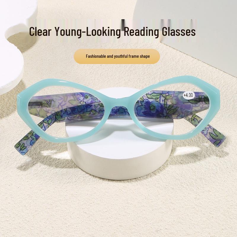 Stilvolle mehrfarbige Lesebrille für Senioren - Modischer Druck, Federscharniere, HD-Gläser