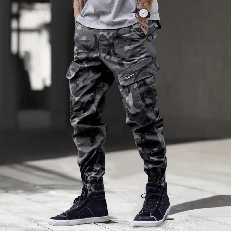 High Street Camouflage Overalls Herren Multi-Pocket Tights Schmalfuß Freizeithose