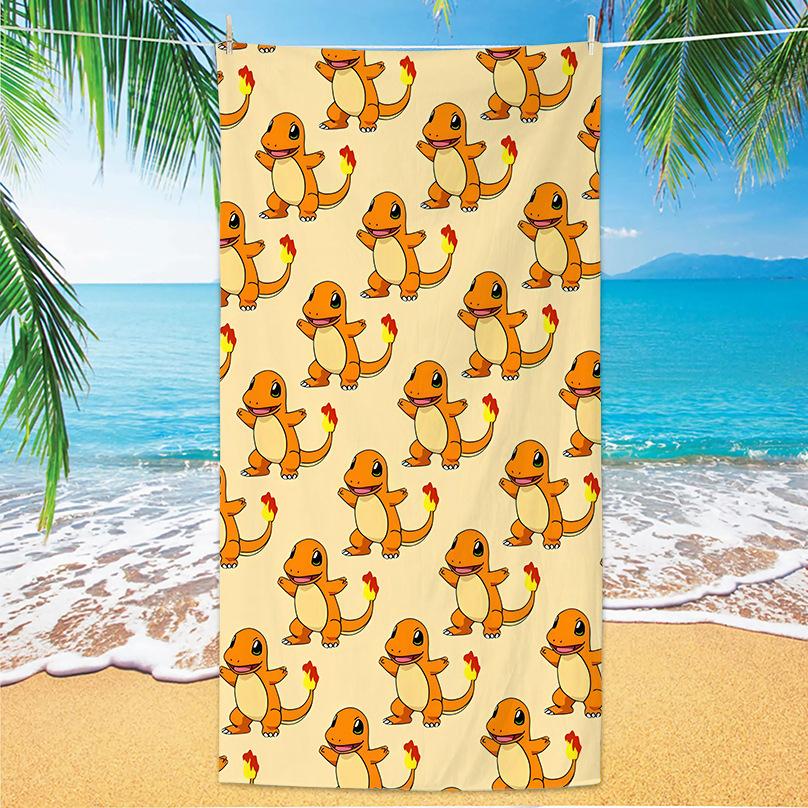 Microfiber Cartoon Printed Beach Towel Quick Absorbent Bath Towel For Adults Kids Swimming Seaside