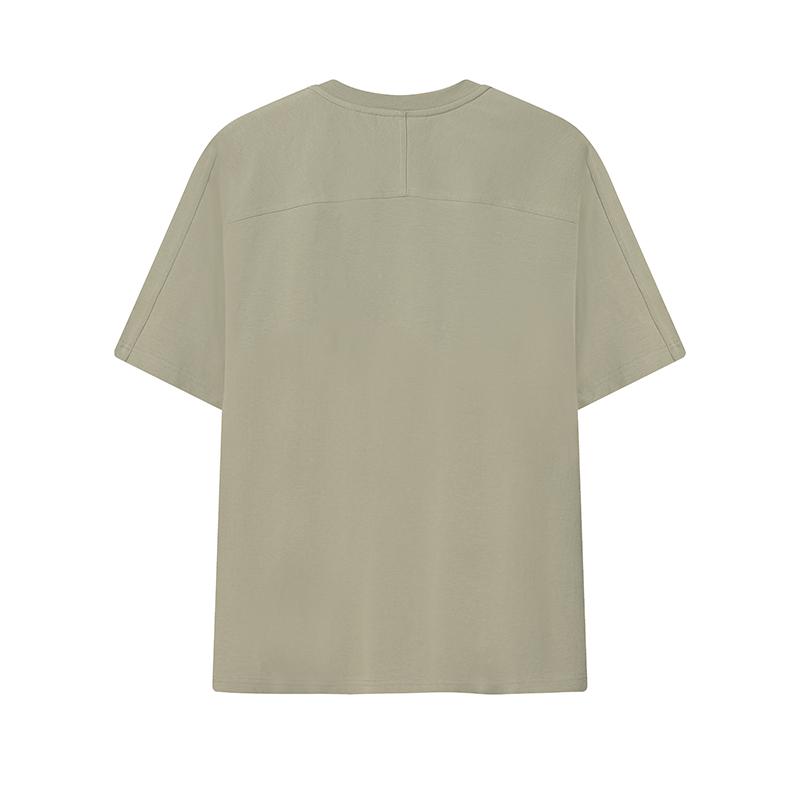 Fila White Simple Comfortable Casual Short Sleeve T-Shirt Men Tops Smoke Khaki F61M623104F-LK