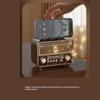 Wood Grain Full Band Radio Bluetooth 5.4 Retro Radio Portable Bluetooth Speaker  Home Use