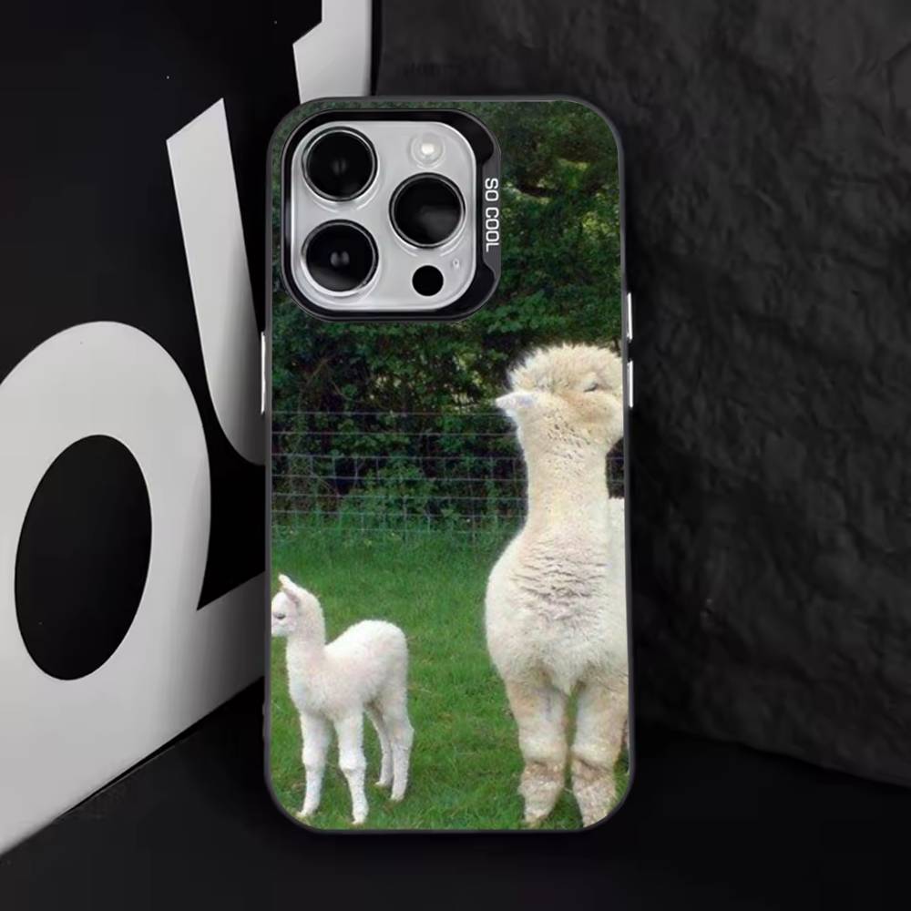 

Kawaii Alpaca lovely Phone Case For iPhone 16,15,14,13,12,11,8,7,Pro,Max,Plus,Mini,XS,SE Anti Fall Black Matte Hard iPhone14pro