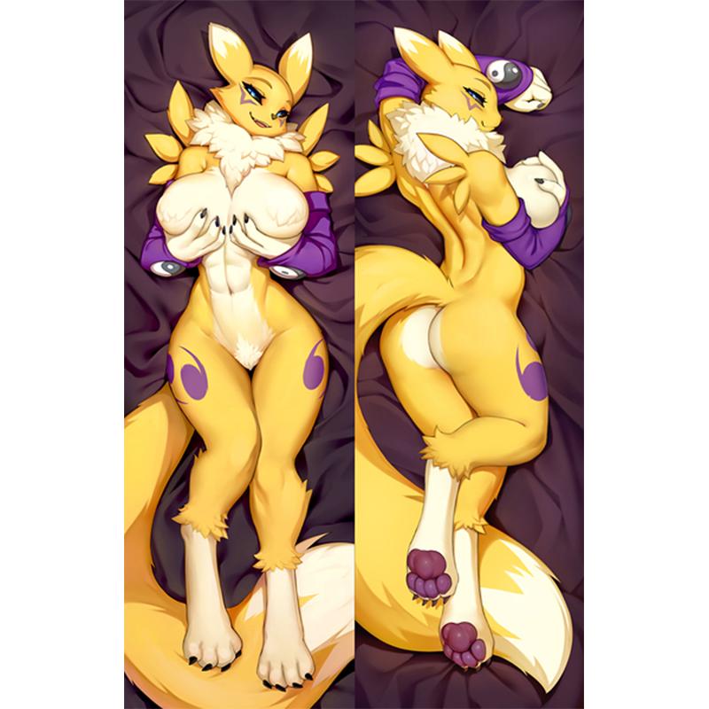 Renamon Dakimakura Anime Japanese Otaku Waifu Life Hugging Body Pillow Case Otaku Cushion Pillow Cover Bedding Pillows Decor