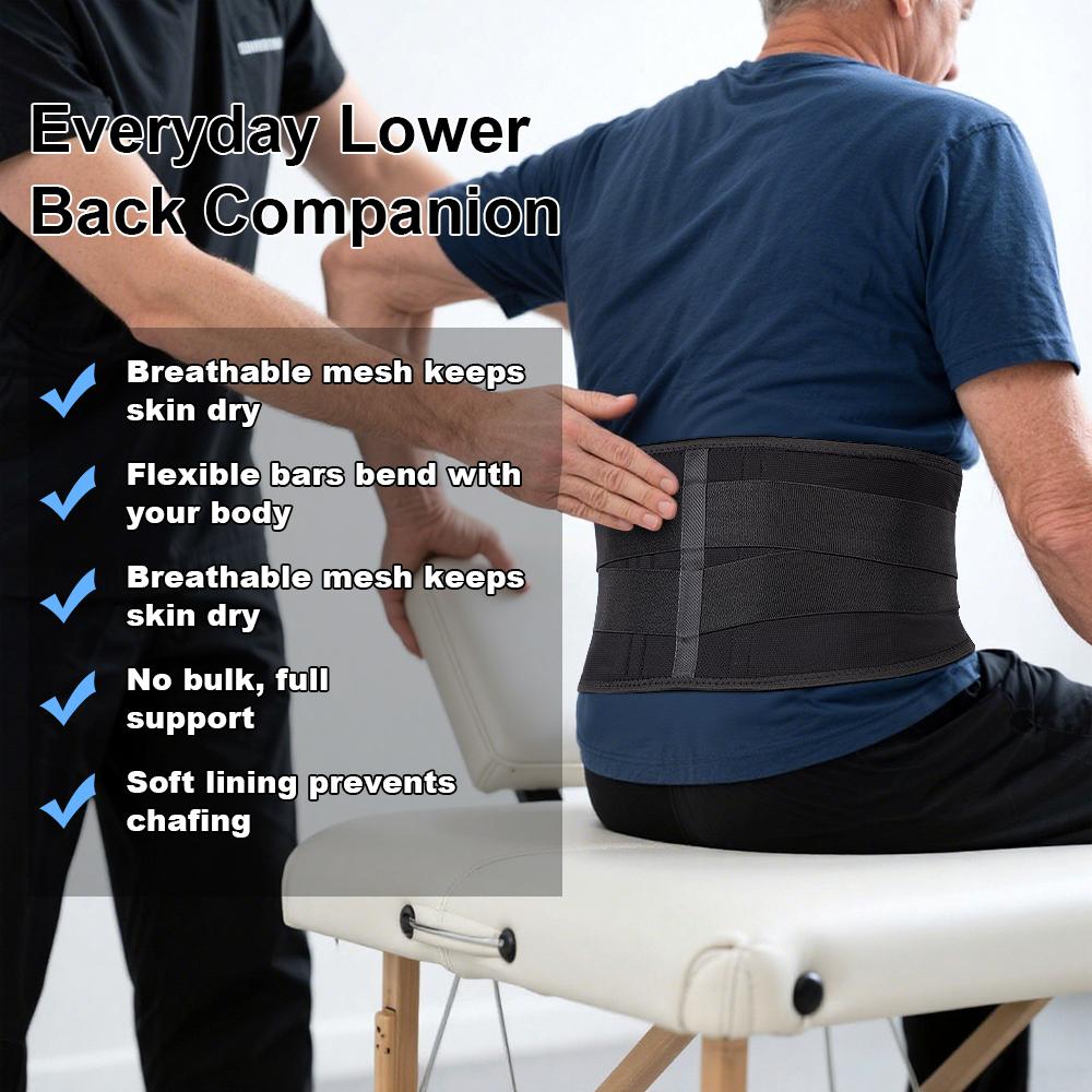 1Pcs Lumbar Support Belt For Lower Back Pain Relief Breathable Back Brace With Rigid Stays Heavy Lifting Office Work Sciatica