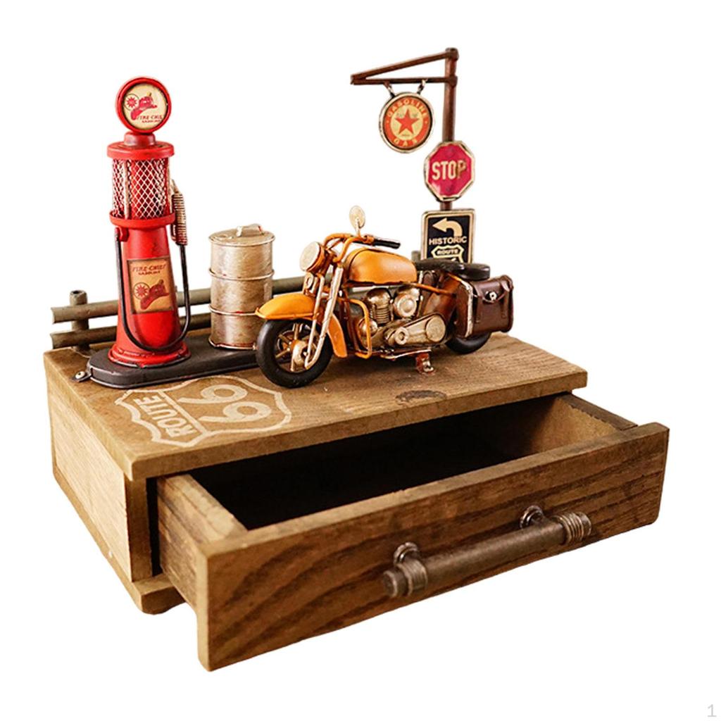 Vanity Storage Box Organization Makeup Farmhouse Wood Desk Organizer Drawer