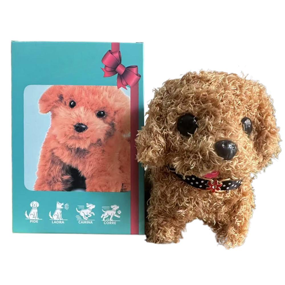 Realistic Plush Simulation Smart Dog Called Walking Plush Toy Can Walking And Call Electric Plush Robot Pet Dog Toddler
