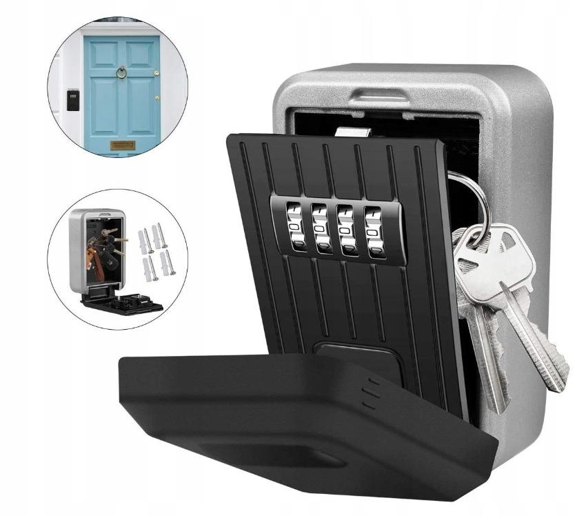 Mini Safe Key Box Cards Strong Compartment For Wall Code Code