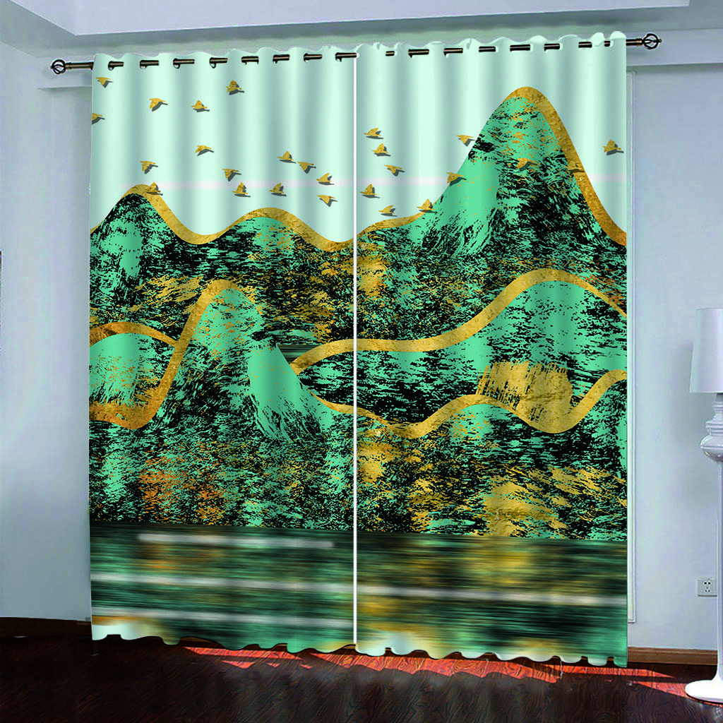 Curtains For Rooms 3D Abstract Art Mountain Landscape Pattern Modern Curtains For Living Room Bedroom Home Window Curtains