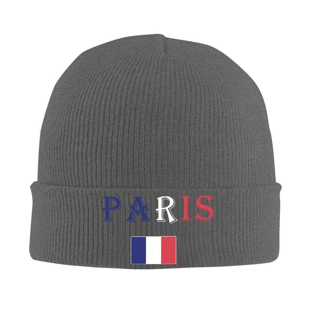 Paris Flag Print Warm Knitted Cap Hip Hop Hat Autumn Winter Outdoor Beanies Hat for Unisex Adult Unisex Adult Bonnet Hat