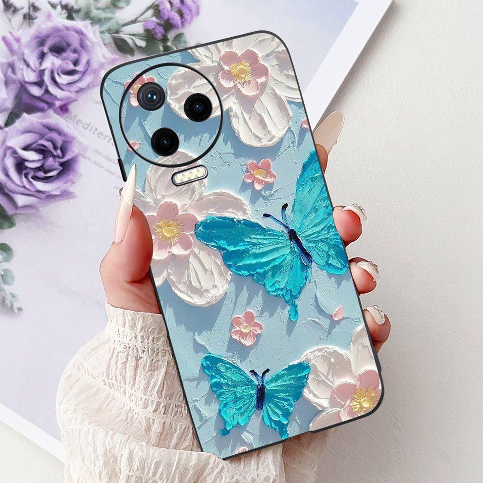 For Infinix Note 12 Pro 4G Case X676B Silicone Cute Cat Fashion Flowers Painted Cover For Inifnix Note 12 Pro Phone Case Bumper