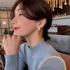 Exquisite French-style Pearl-accented Zircon C-shaped Gold Color Earrings 2026 New Design Jewelry Luxurious Accessory for Women
