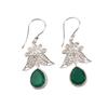Green Onyx Gemstone 925 Sterling Silver Handmade Jewelry Dangle Earrings 1.84" May Birthmonth Jewelry For Women CE-23-15