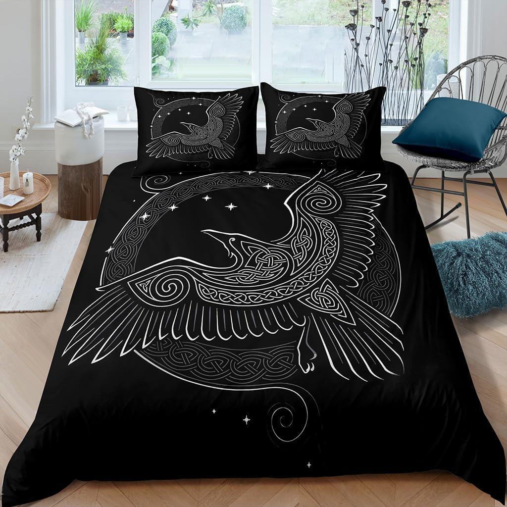 Viking Northern Germanic Culture Wolf Celtic Mystical Symbol Bedding Set Comforter Bed Home Decor Single Double Large Size