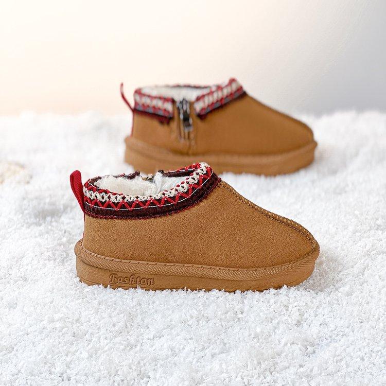 

Девочки зимние ботинки 2025 зима новая детская обувь на толстой подошве утолщенные повседневные хлопковые туфли женские сокровище снежный хлопок зима 27 yards inner length 17.5cm верблюд