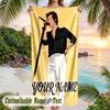 Harry Styles Beach Towel, Personalized Custom Name Text, Quick Dry Large Absorbent Towel For Beach Pool
