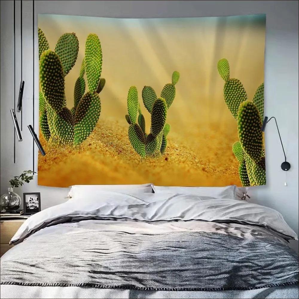 

Гобелен для гостиной в офисе с рисунком кактуса, подвесная ткань, украшение на стену дома, гобелен 100x75cm