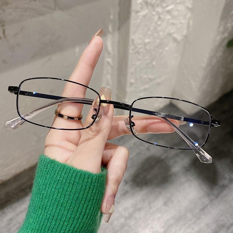 

Очки Y2K Harajuku с металлической квадратной оправой для женщин и мужчин, ретро, маленькие очки, японские стеклянные очки, декоративные очки с защитой от синего света