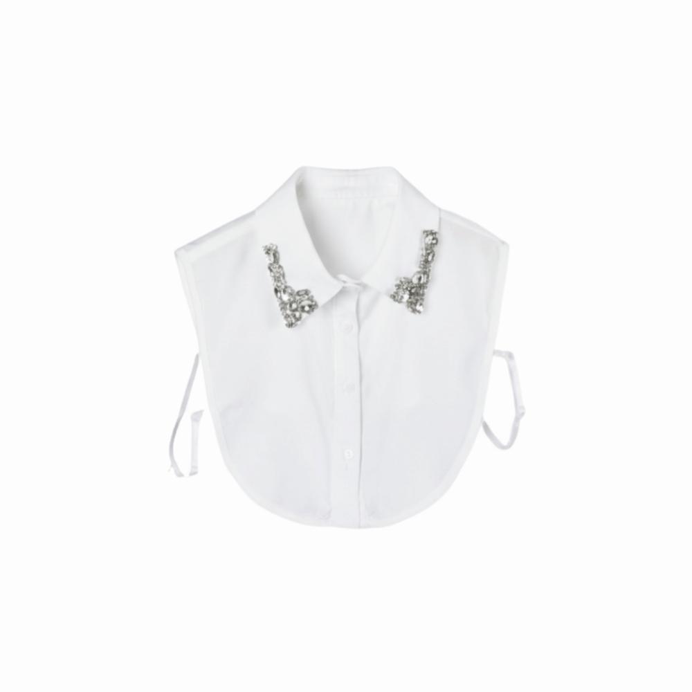 Lace Detachable Collar Rhinestones Shirt Collar False Shirt Collar  Halloween Decoration