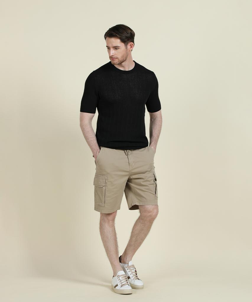 PANICALE Black Crew Neck Cotton Knit