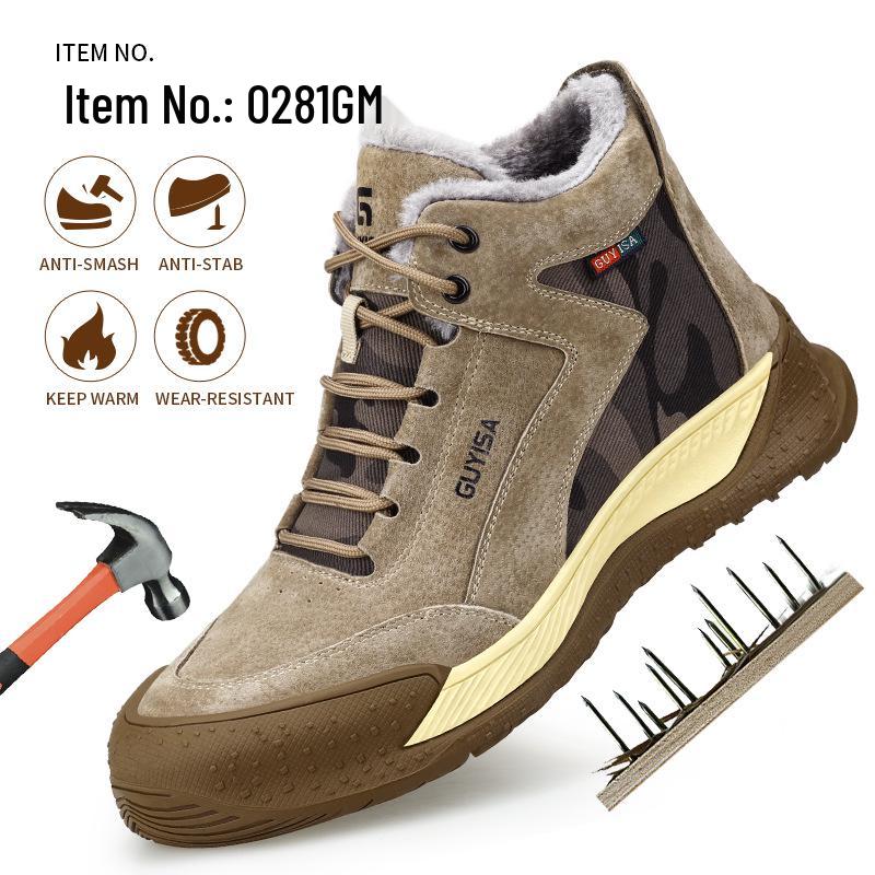 Men's Steel Toe Electrician Work Shoes - Anti-Smash, Anti-Puncture, Non-Slip, Wear-Resistant, Comfortable Safety Footwear